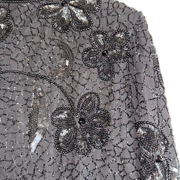 Vintage‎ Niteline Della Roufogali Silk Beaded Evening Jacket Glam Party Formal - Picture 11 of 16